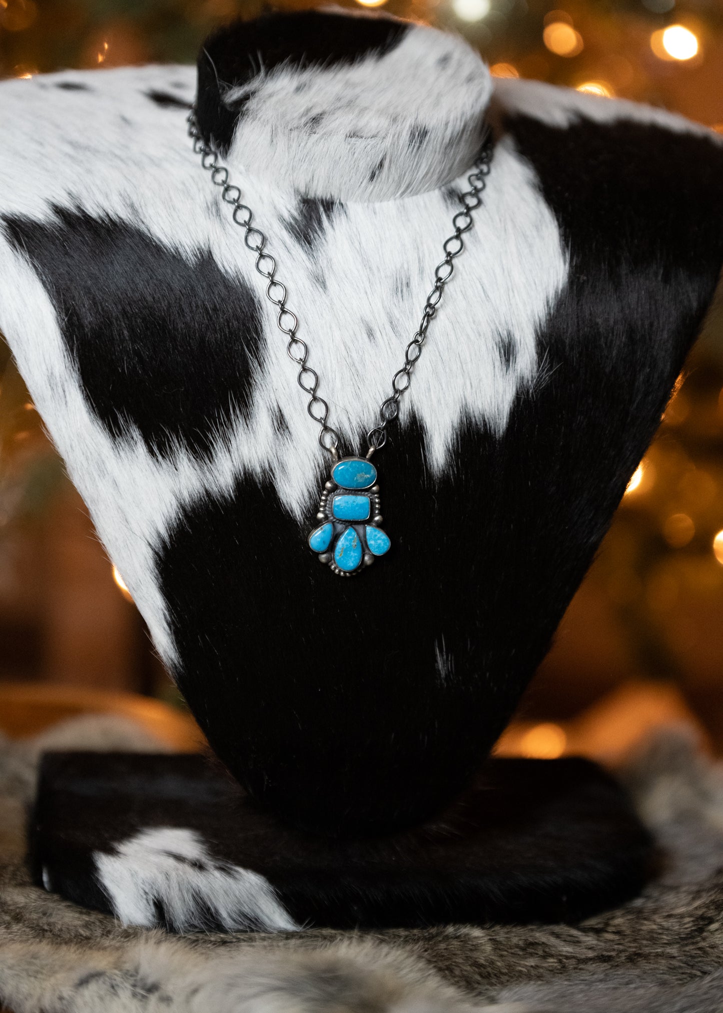 Blue Bird Cluster Necklace