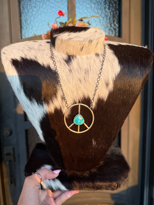 Turquoise Peace Sign