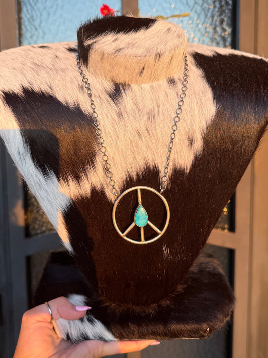 Turquoise Peace Sign