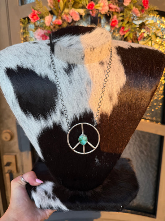 Turquoise Peace Sign
