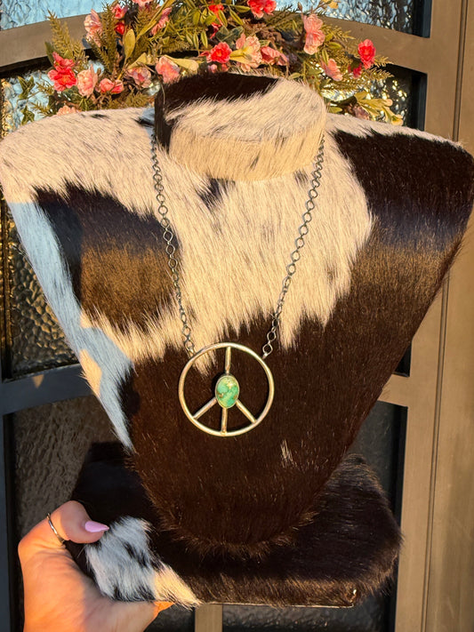 Turquoise Peace Sign Necklace