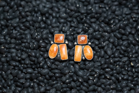 Orange Spiny Cluster Earrings