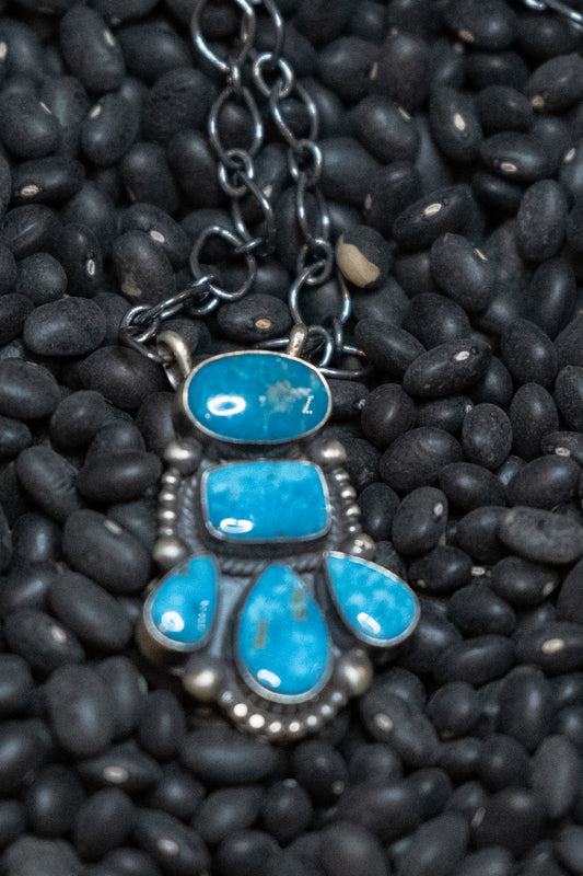 Blue Bird Cluster Necklace